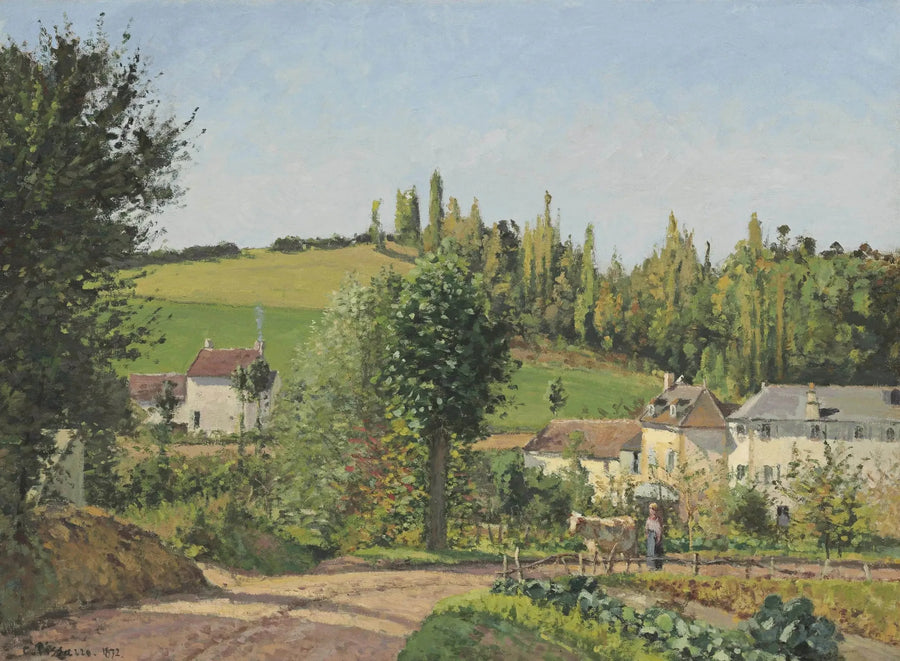 Aldea en los alrededores de Pontoise - Camille Pissarro