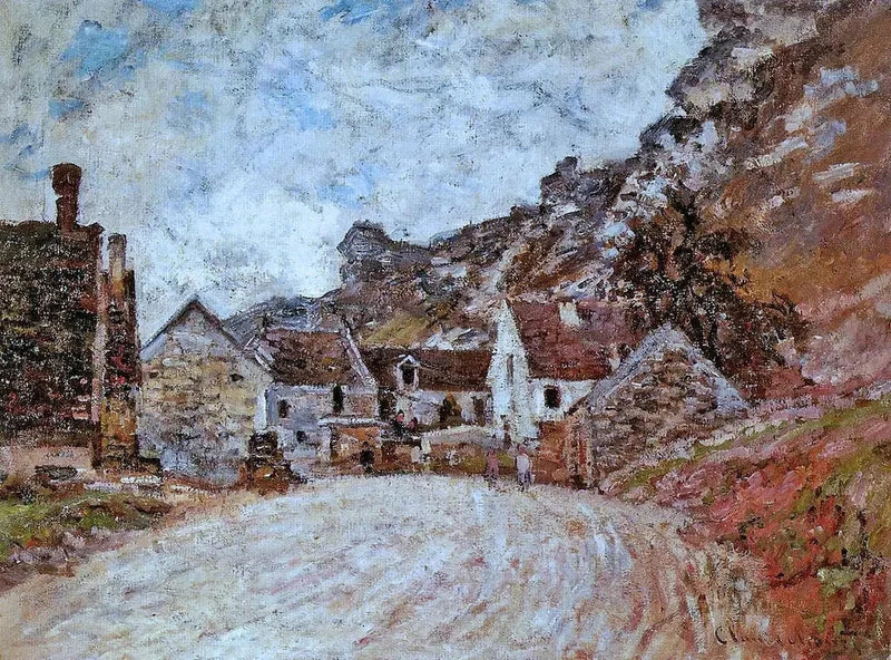 La aldea de Chantemesle al pie de la roca W588 - Claude Monet
