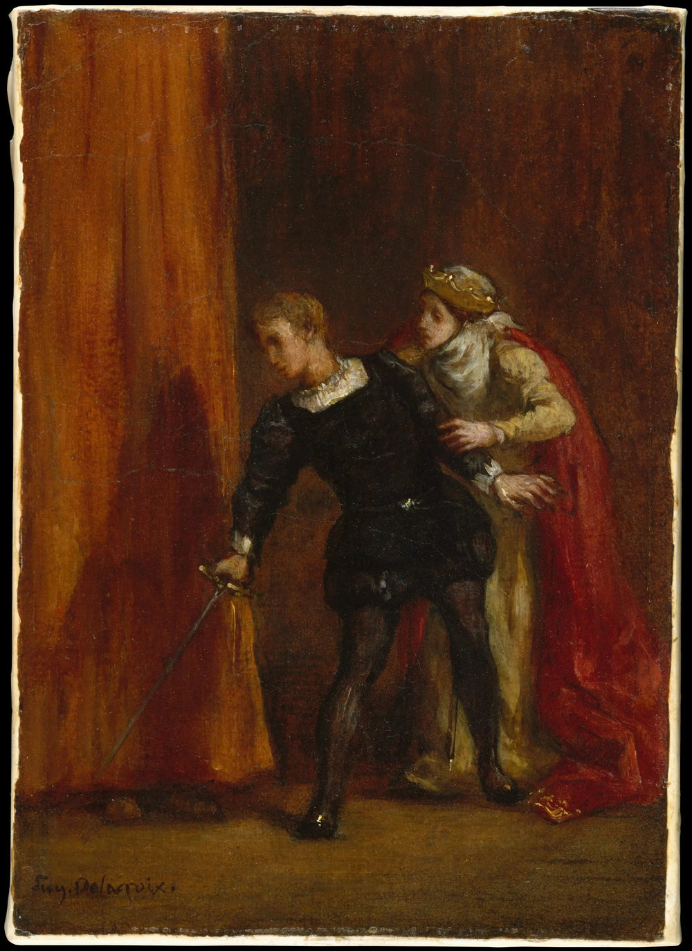 Hamlet et sa mère - Eugène Delacroix image 1 reproduction artisanale de tableau