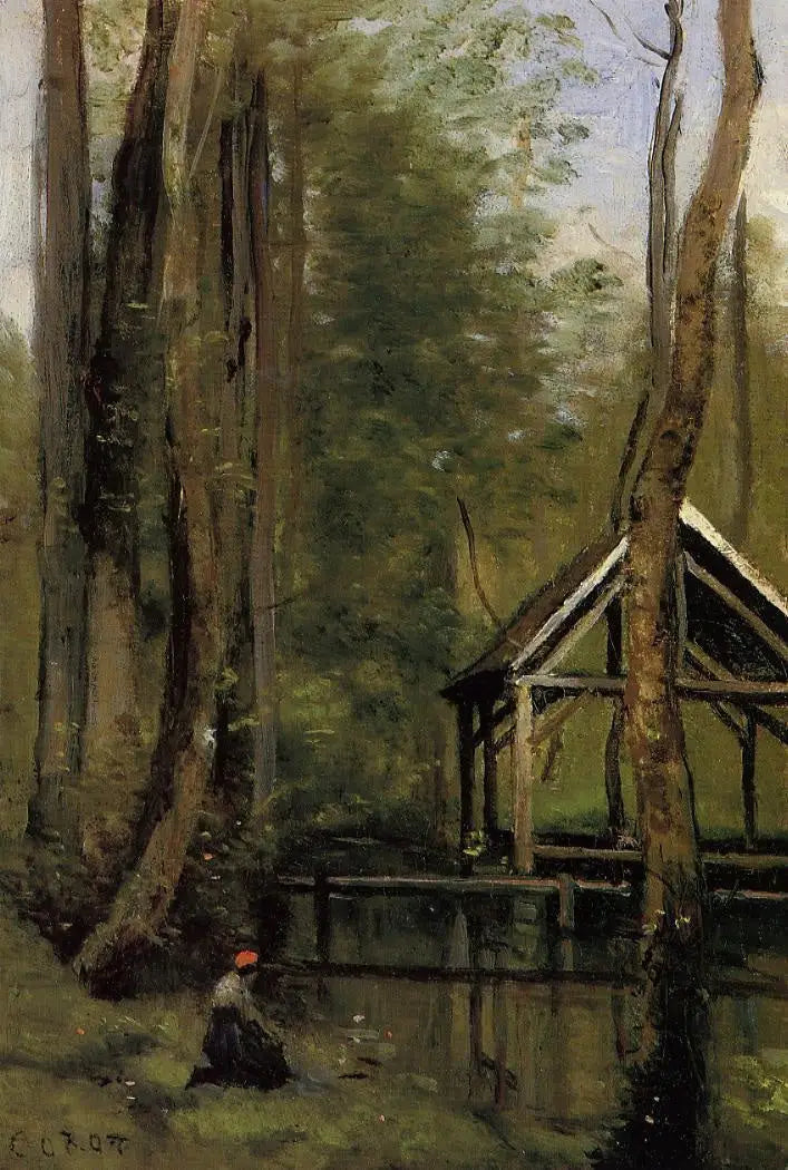 Hangar de pesca en Mothois cerca de Gournay-en-Brais - Jean-Baptiste Camille Corot