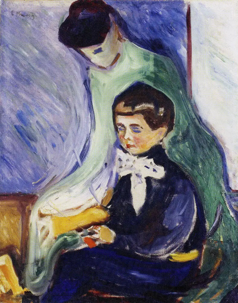 Hans Herbert Esche y su niñera - Edvard Munch