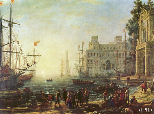 Harbour with Villa Medici - Claude Lorrain - Reproductions de tableaux et peintures haut de gamme