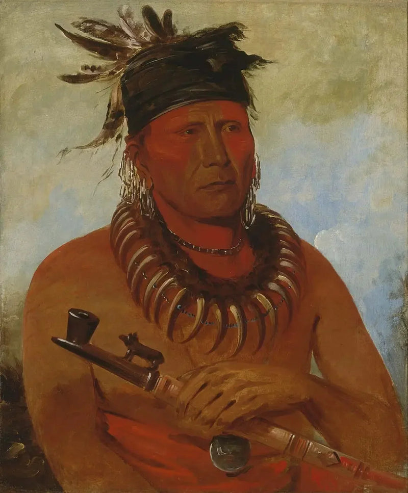 Háw-che-ke-súg-ga, Aquel que mata a los Osages, jefe de la tribu - George Catlin