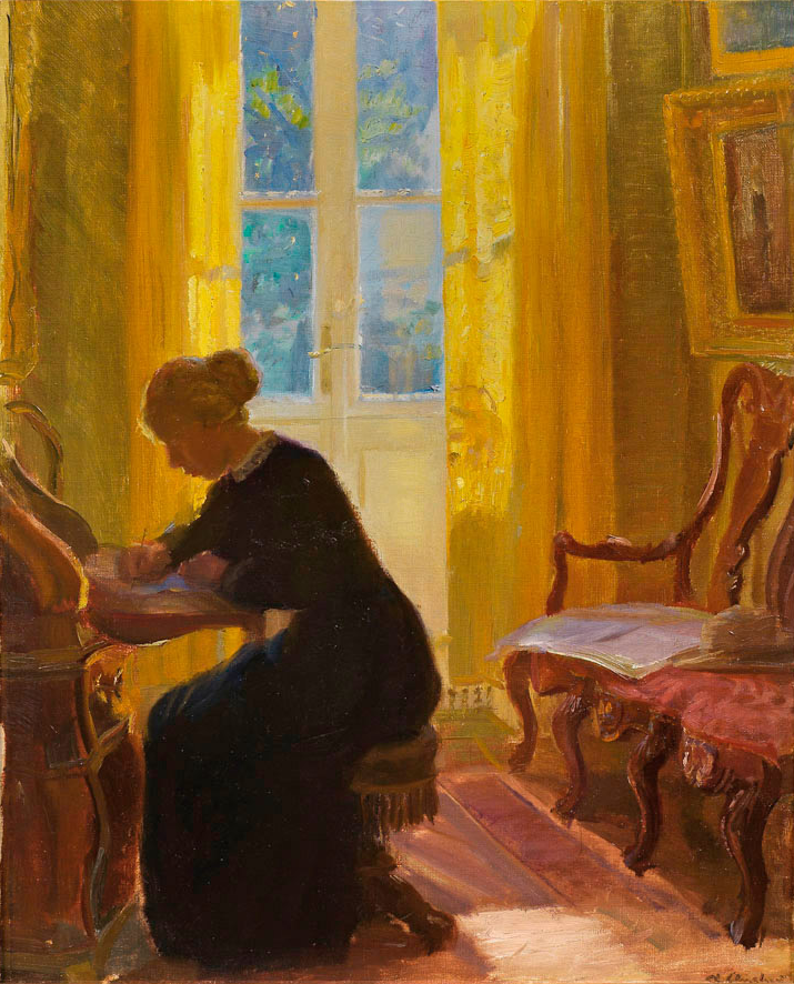 Helga Ancher escribe. -Anna Ancher