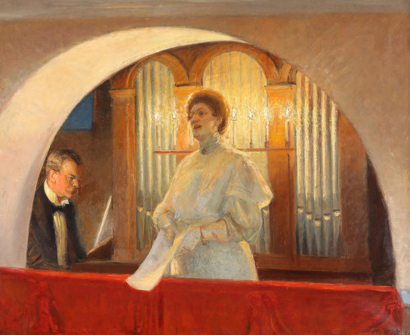 Henny Brodersen en la iglesia de Skagen. -Michael Peter Ancher