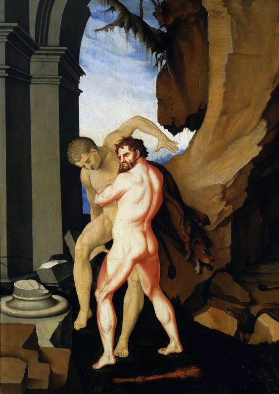 Hércules y Antée. - Hans Baldung Grien