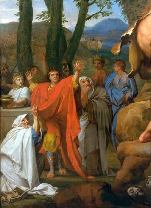 Hércules luchador contra Caco - Eustache Le Sueur