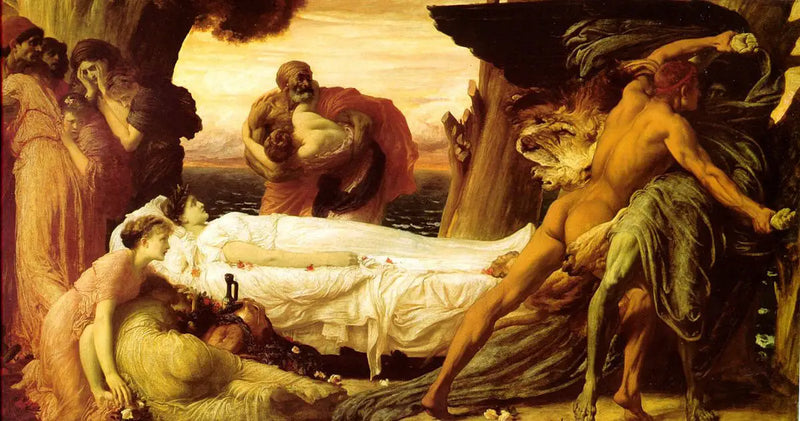 Hércules luchando contra la muerte para salvar a Alceste - Frederic Leighton