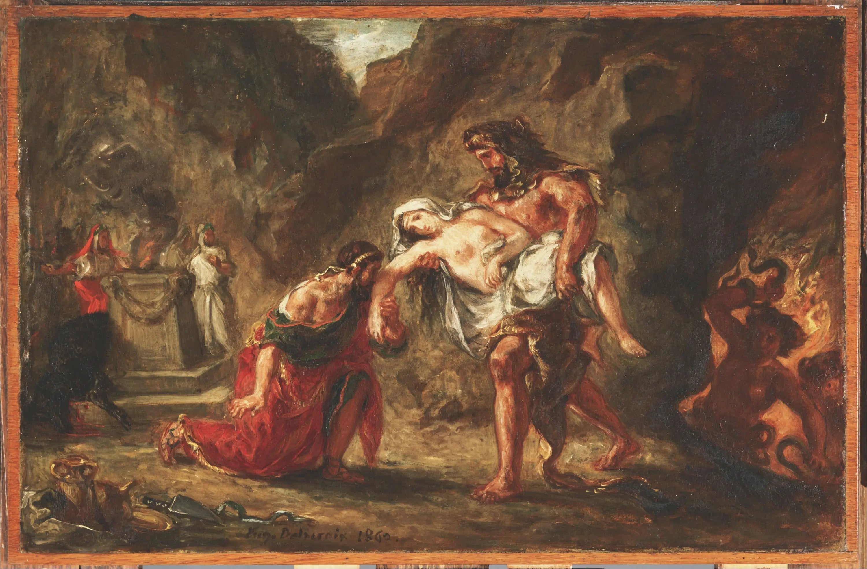 Hercule et Alceste - Eugène Delacroix image 1 reproduction artisanale de tableau