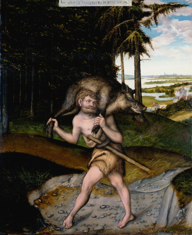 Hércules y el jabalí de Érimanthe - Lucas Cranach el Viejo