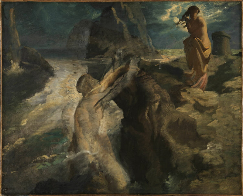 Héroe y Leandro - Théodore Chassériau