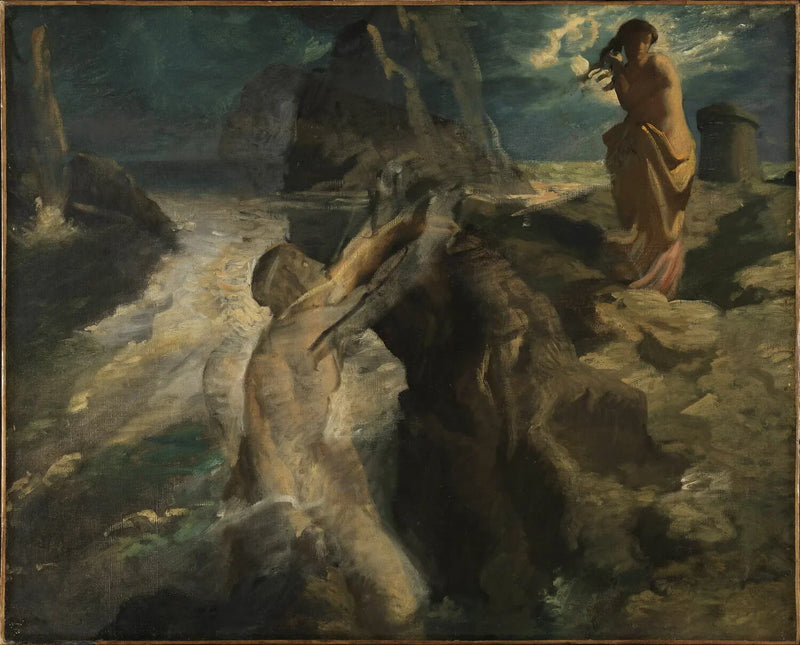 Héroe y Leandro - Théodore Chassériau