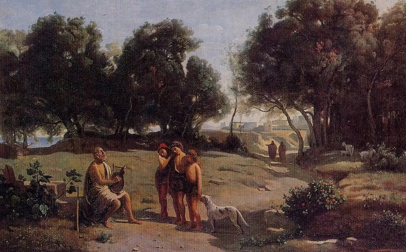 Homero y los Pastores - Jean-Baptiste Camille Corot