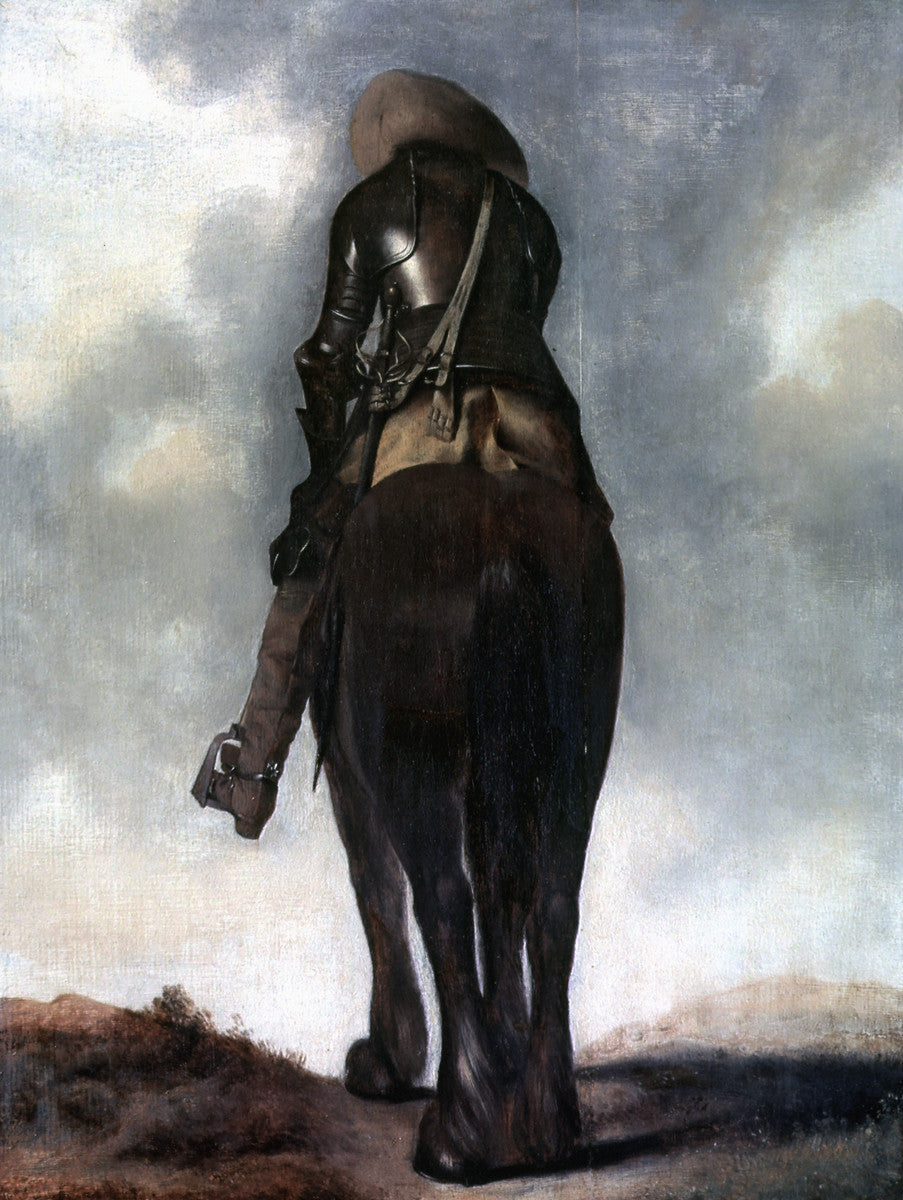 Homme à cheval, vu de dos - Gerard ter Borch image 1 reproduction de peinture à l’huile