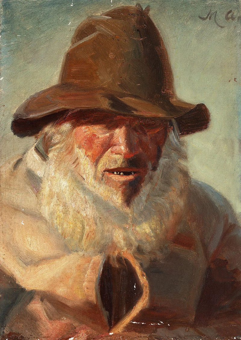 Hombre con barba blanca. -Michael Peter Ancher