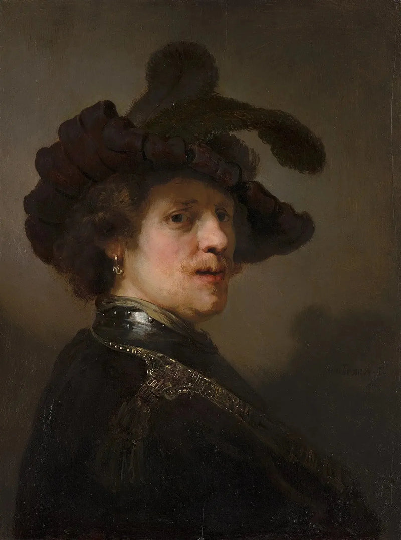 Hombre con sombrero de plumas - Rembrandt