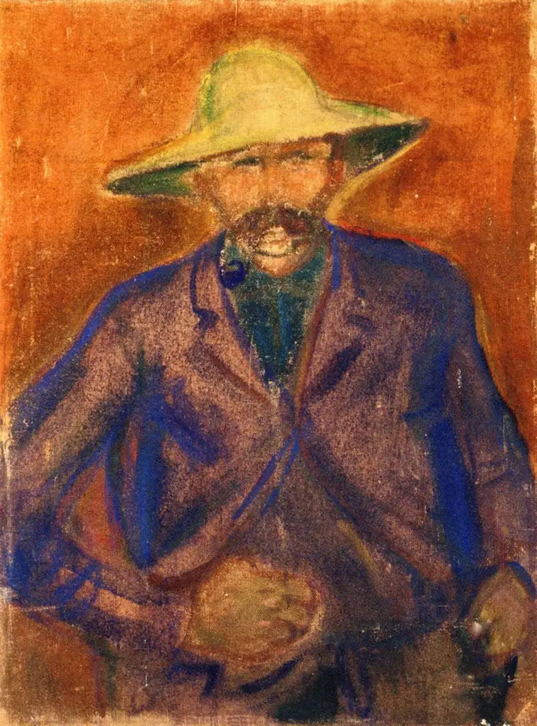 Hombre con sombrero de paja - Edvard Munch