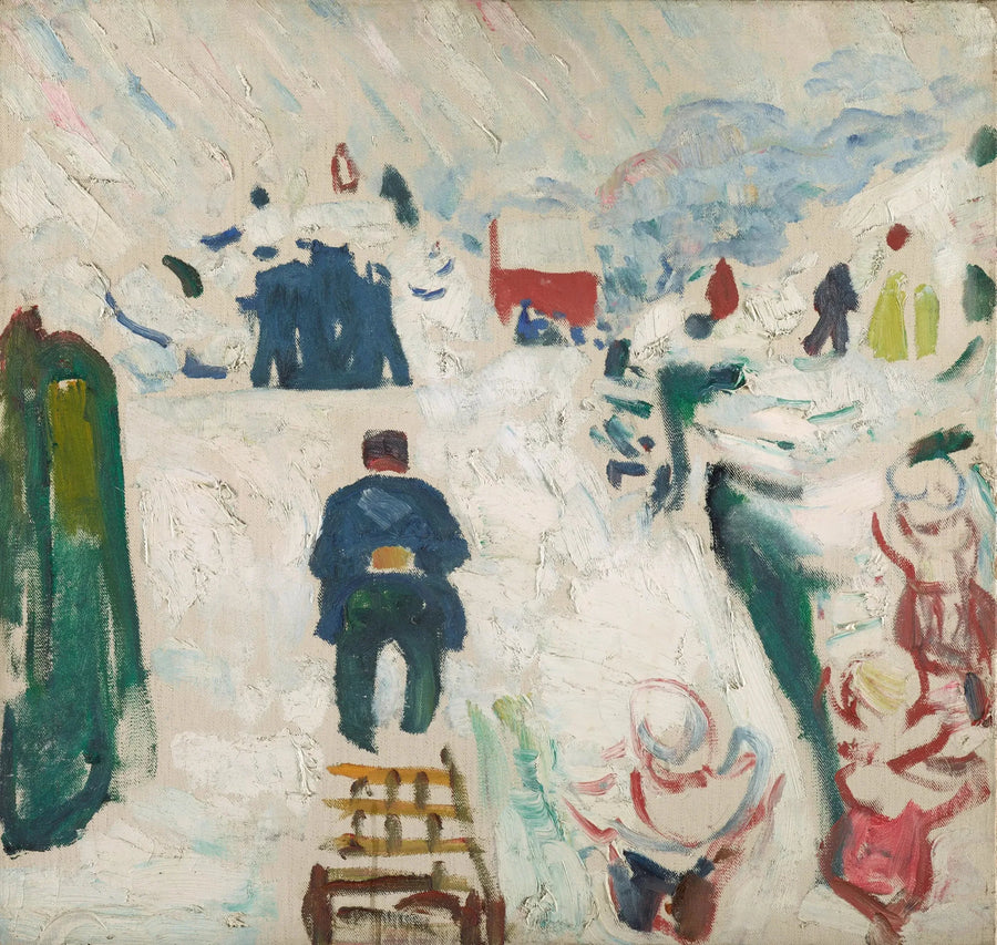 Hombre en trineo - Edvard Munch