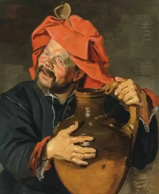 Hombre con una gran jarra de cerámica o un hermano - Frans Hals