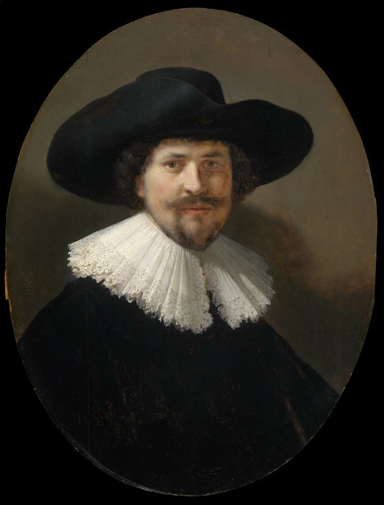 Retrato de un hombre con un sombrero negro - Rembrandt