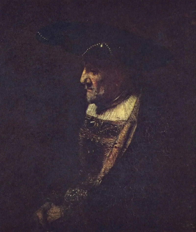 Hombre con un sombrero decorado con perlas - Rembrandt