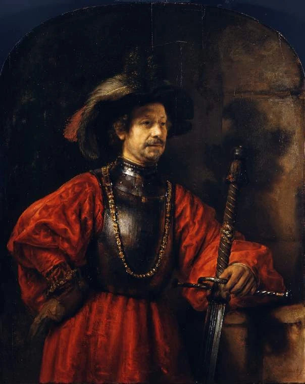 Retrato de un hombre con uniforme militar - Rembrandt
