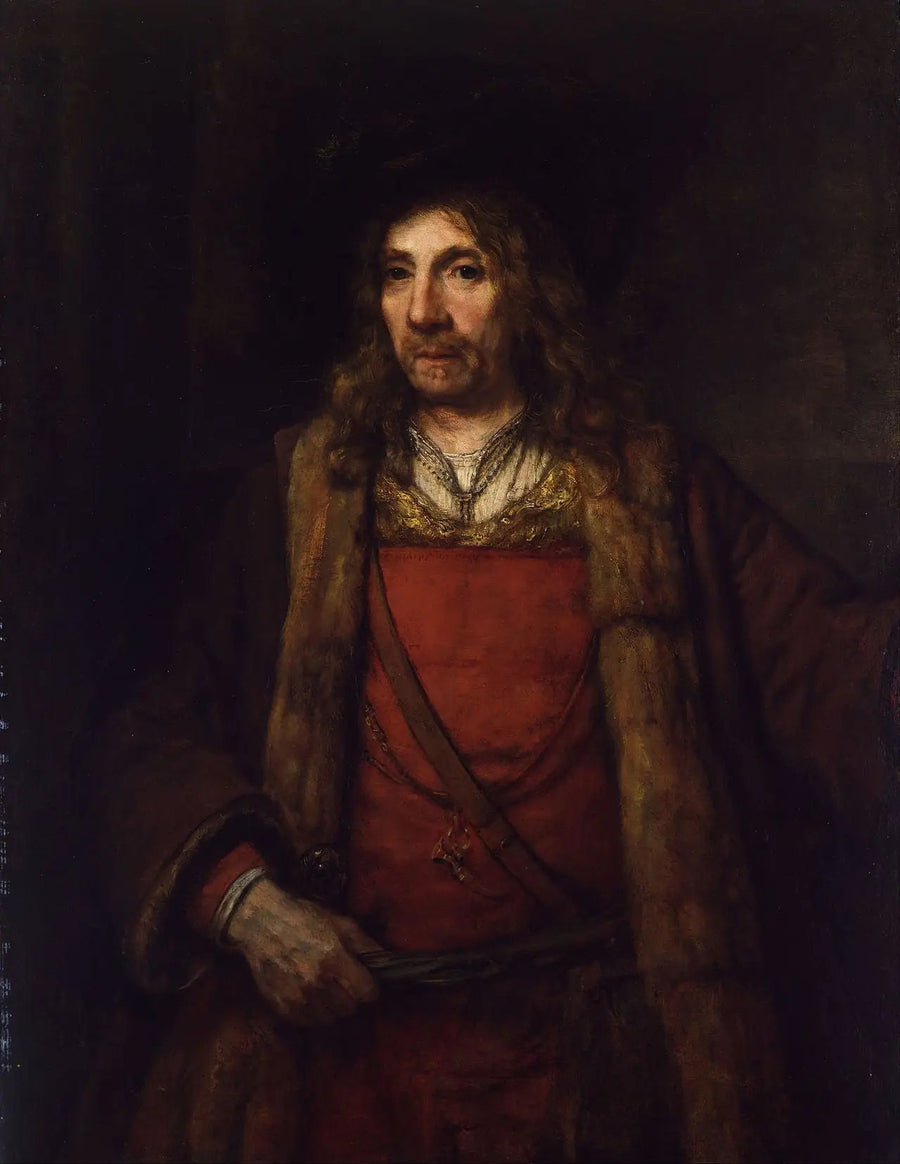 Hombre con un abrigo forrado de piel - Rembrandt