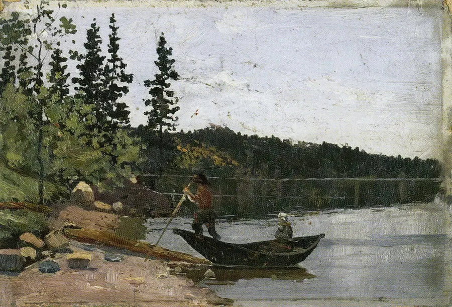 Hombre y mujer en un barco - Edvard Munch