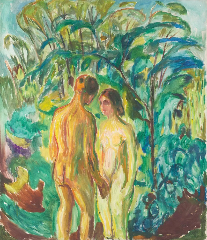 Hombre y Mujer desnudos en el bosque - Edvard Munch