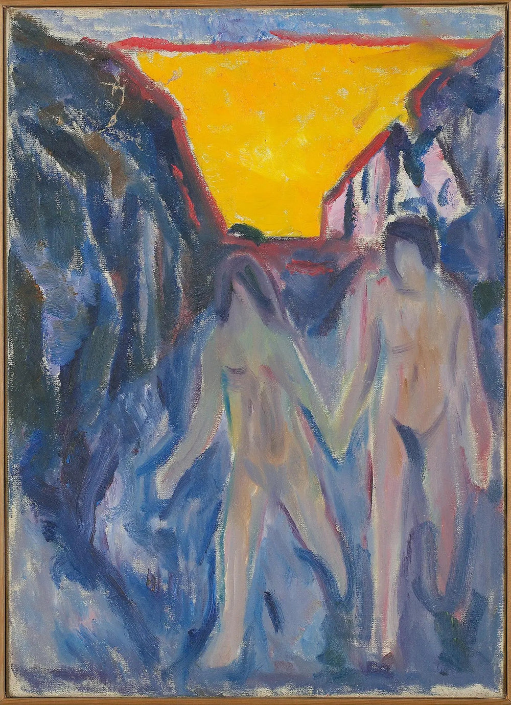 Homme et Femme nus, marchant - Edvard Munch image 1 copie peinte à la main à l’huile