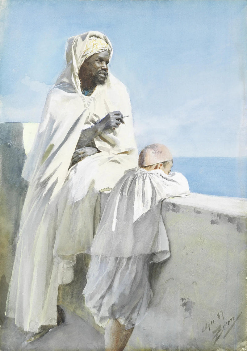 Hombre y niño en Argel - Anders Zorn