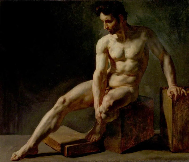 Hombre desnudo sentado - Édouard Detaille