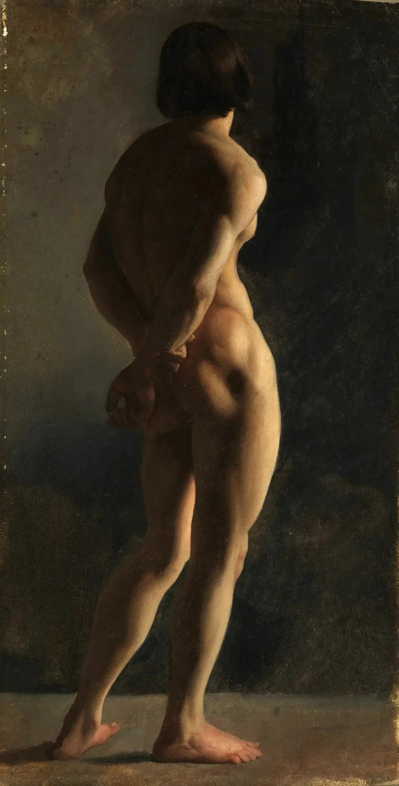 Hombre desnudo, visto desde atrás - Hippolyte Flandrin