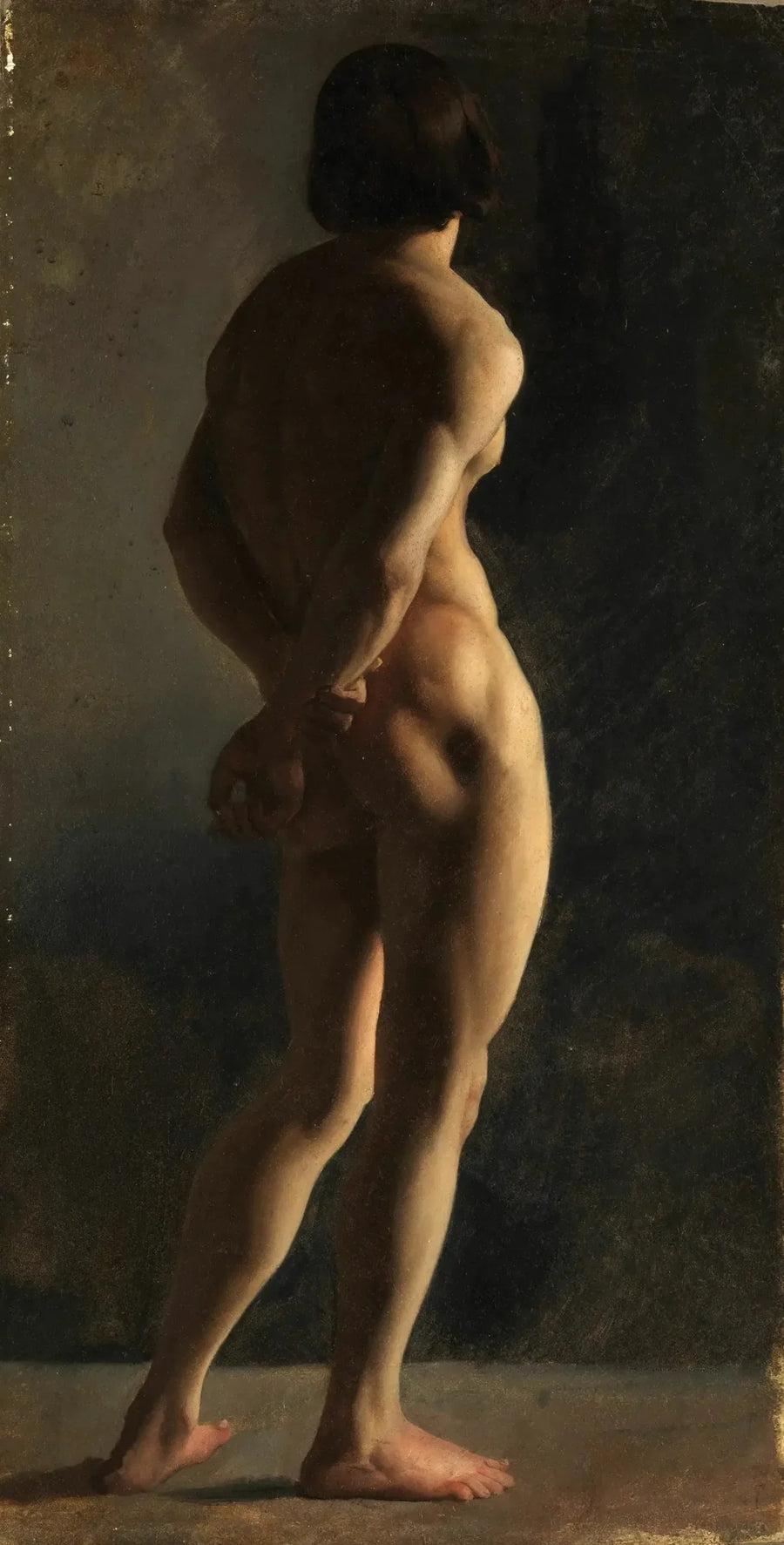 Hombre desnudo, visto desde atrás - Hippolyte Flandrin