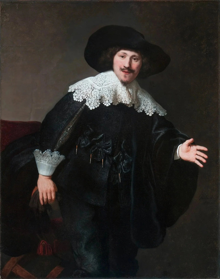 Retrato de un hombre levantándose de su asiento - Rembrandt