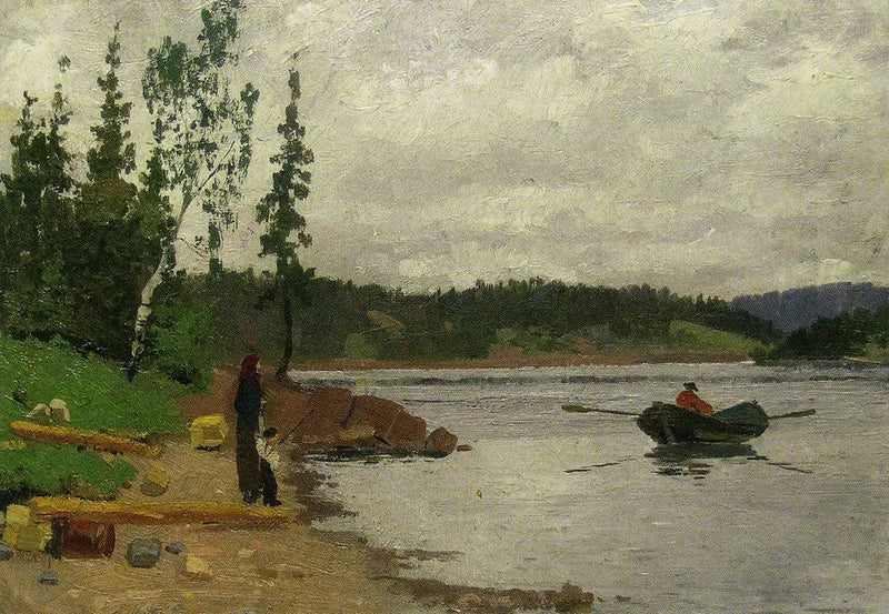 Hombre caminando hacia la costa - Edvard Munch