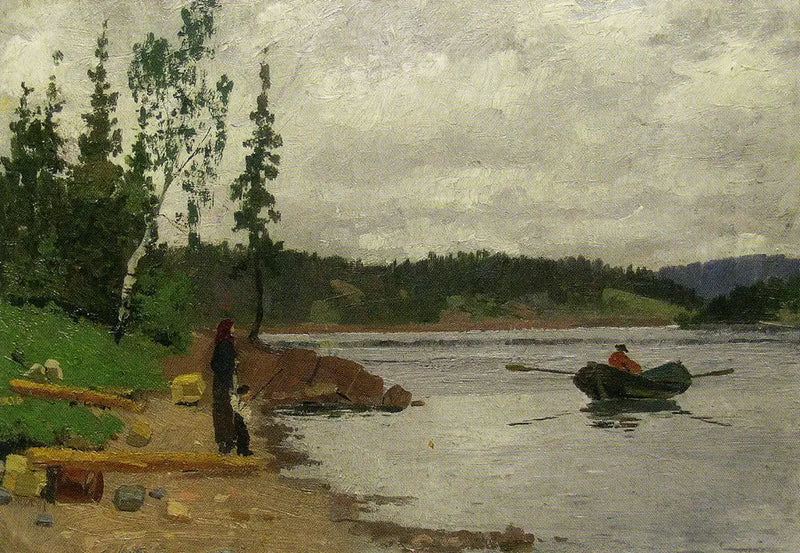 Hombre caminando hacia la costa - Edvard Munch