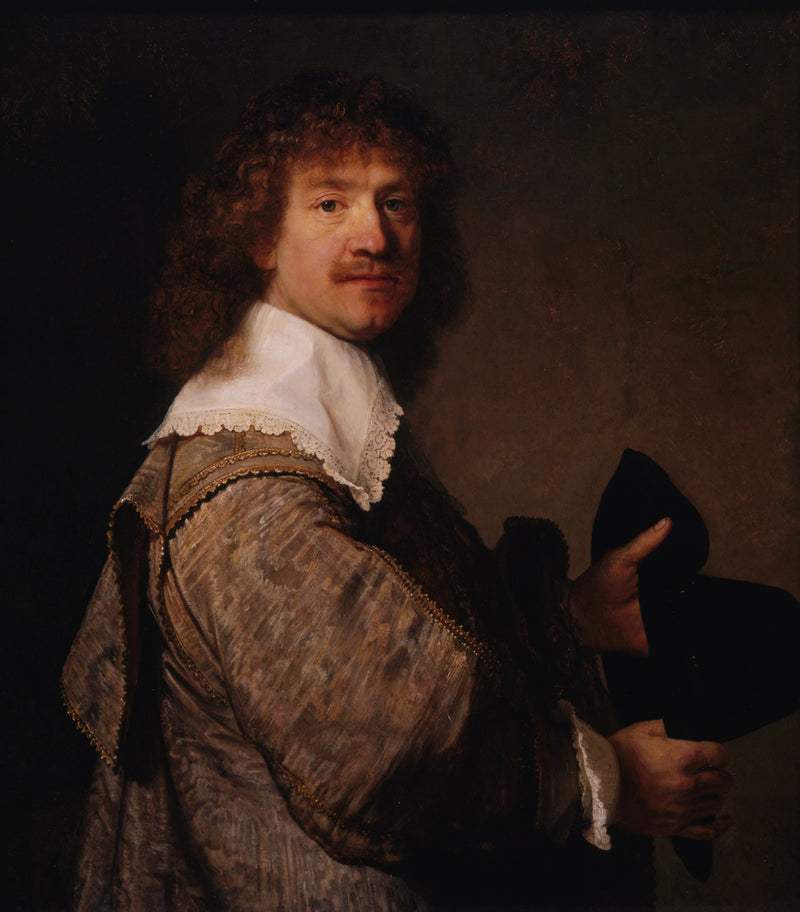 Retrato de un hombre sosteniendo un sombrero - Rembrandt
