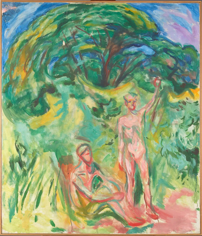 Hombres desnudos en el bosque - Edvard Munch