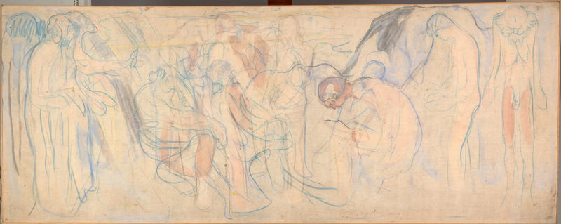 Hombres desnudos en un paisaje - Edvard Munch