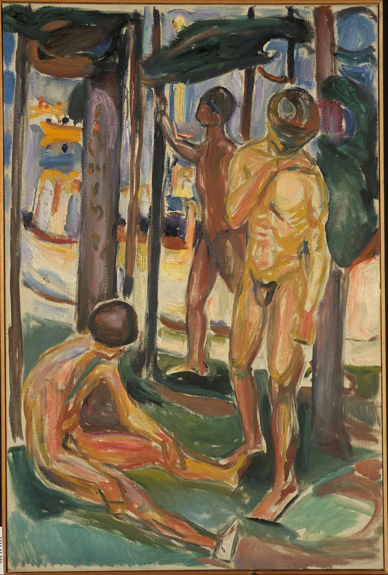 Hombres desnudos en un paisaje - Edvard Munch