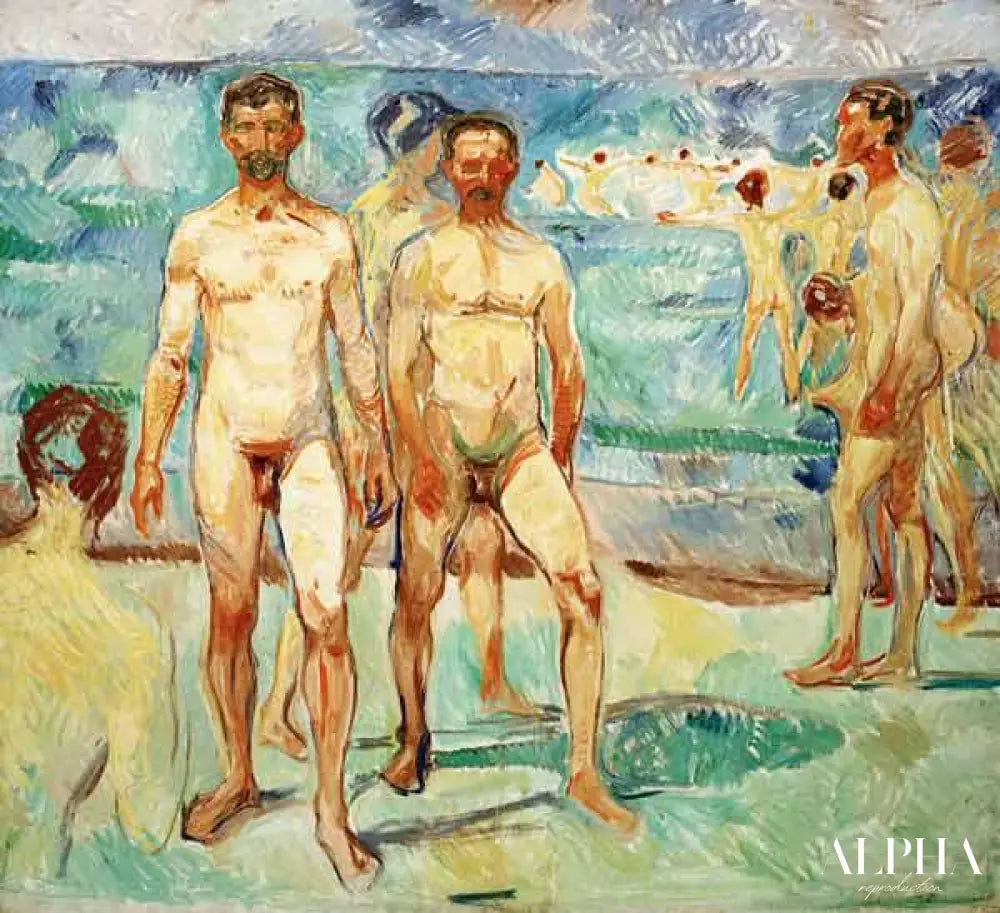 Hommes sur la plage - Edvard Munch - Reproductions de tableaux et peintures haut de gamme