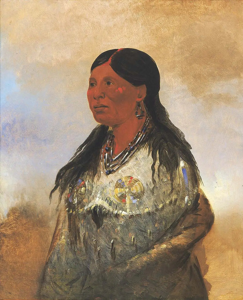 Hón-je-a-pút-o, esposa del cazador de osos - George Catlin