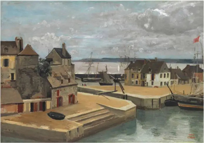 Honfleur, casas en los muelles - Jean-Baptiste Camille Corot