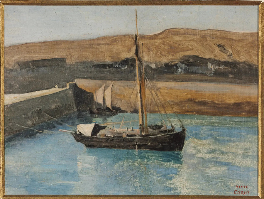 Honfleur, un estanque flotante - Jean-Baptiste Camille Corot