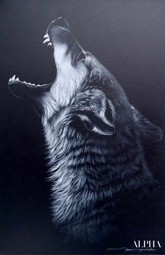 Howling Wolf – Jitaree | 40 x 60 cm Reproductions de tableaux à la peinture à l’huile