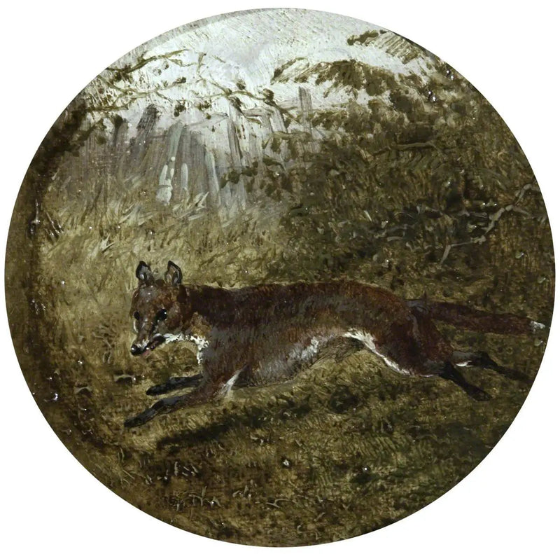 Ocho escenas circulares de caza del zorro: la fuga del zorro - John Frederick Herring, Sr.
