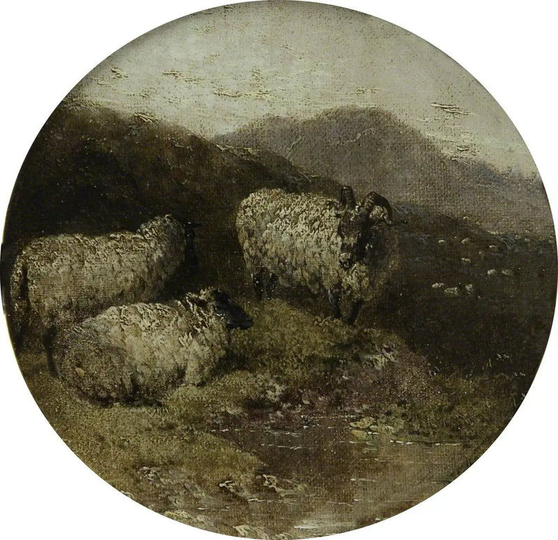 Ocho escenas de granja circulares: las ovejas - John Frederick Herring, Sr.
