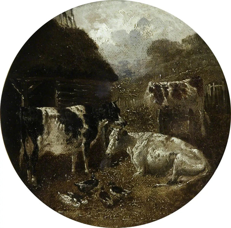 Ocho escenas de granja circulares: vacas - John Frederick Herring, Sr.