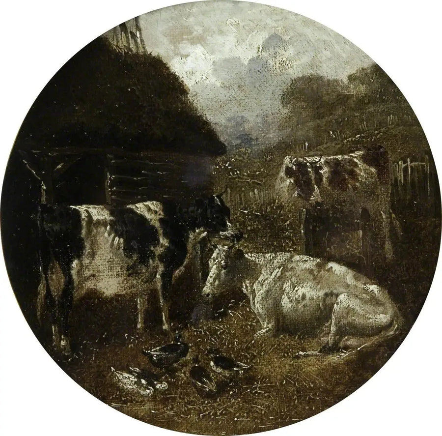 Ocho escenas de granja circulares: vacas - John Frederick Herring, Sr.